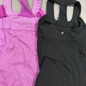 Lulu lemon super cute gently worn workout tanks! Size x small! Sold as bundle!